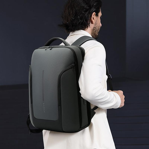 Men Commuter Laptop Backpack Gray Laptop Cases & Bags