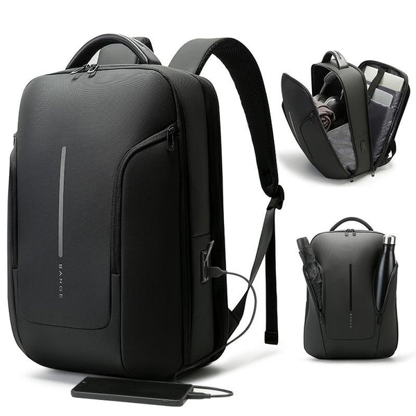 Men Commuter Laptop Backpack Gray Laptop Cases & Bags