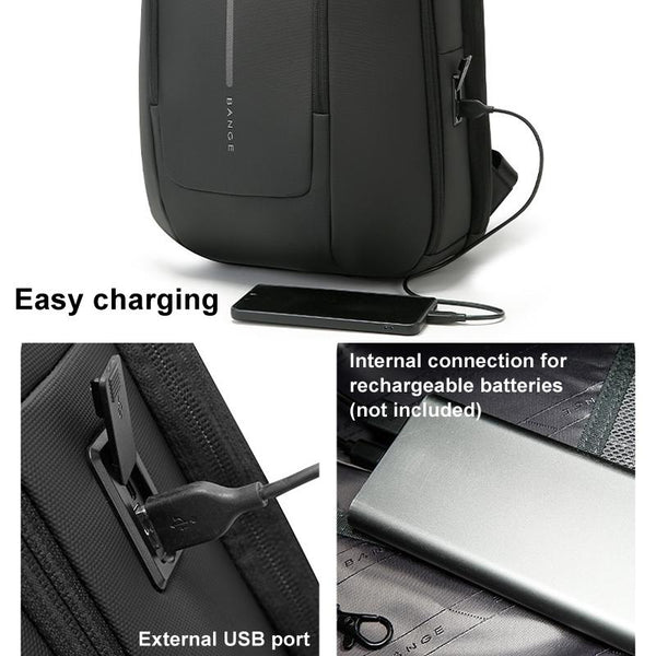 Men Commuter Laptop Backpack Gray Laptop Cases & Bags