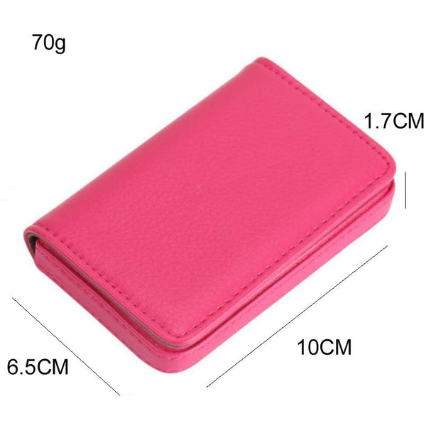 Stainless Steel Magnetic Business Card Holder Pu Leather Case Yellow Business Card Holders