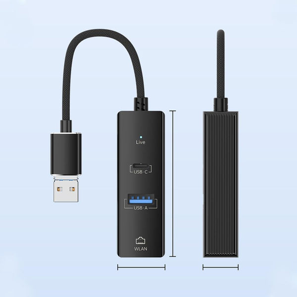 8 Pin To Type C Rj45 Usb A Hub Converter Silver Usb Cables Hubs & Adapters