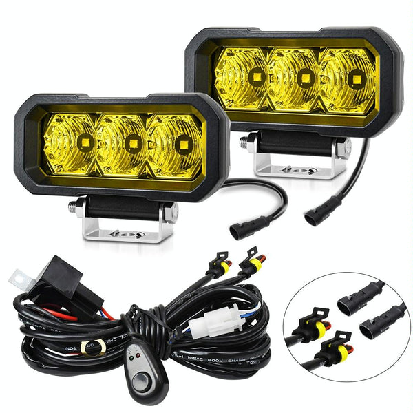 40W 9V 30V 5 Inch Waterproof Eye Headlight Spotlight Yellow Light Light Bulbs