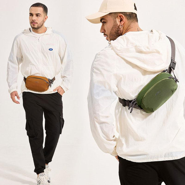 Men Personalized Chest Bag For Commuting Brown Bags