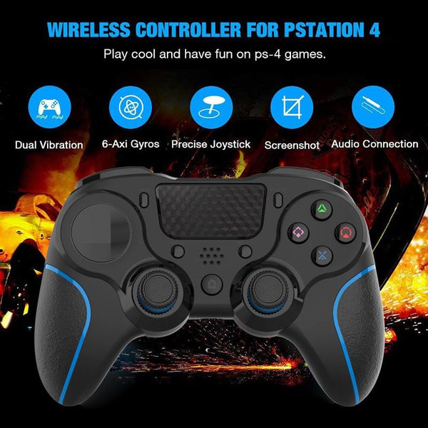 Bluetooth Gamepad For Ps4 Pro With Dual Vibration And Six Axis Control Black Controllers & Attachments