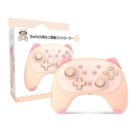 Cat Shaped Wireless Tooth Handle For Nintendo Switch Orange Pink Controllers & Attachments