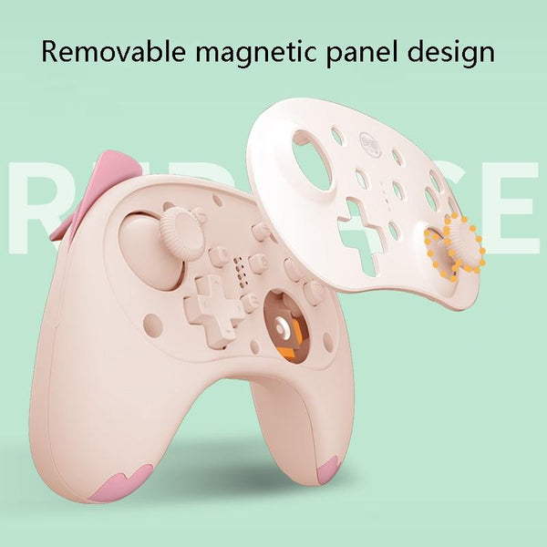 Cat Shaped Wireless Tooth Handle For Nintendo Switch Orange Pink Controllers & Attachments