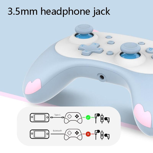 Cat Shaped Wireless Tooth Handle For Nintendo Switch Orange Pink Controllers & Attachments