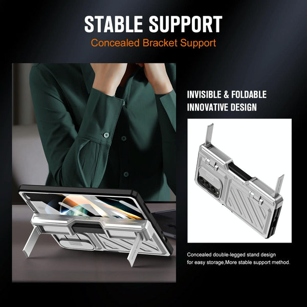 For Samsung Galaxy Z Fold4 5G Shockproof Tpu Pc Case With Pen Gold Cases Covers & Skins