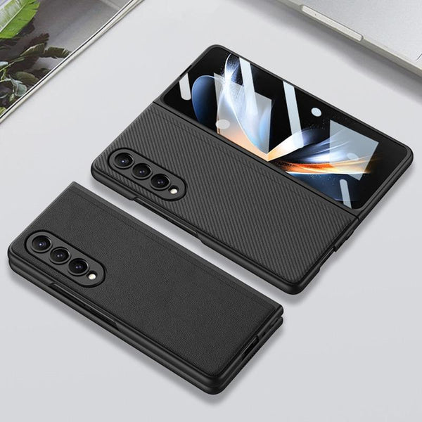 For Samsung Galaxy Z Fold4 5G Foldable Leather Case With Stand Ultra Thin Black Cases Covers & Skins