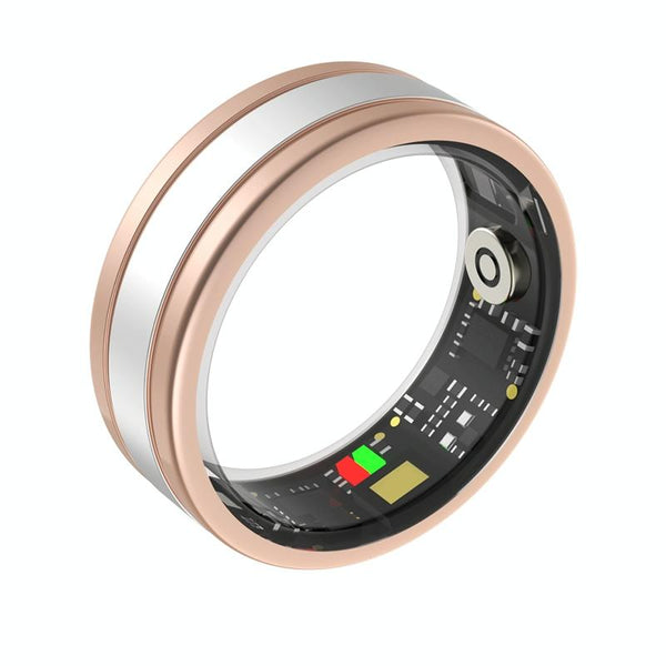 Smart Ring With Heart Rate Blood Oxygen Sleep & Sports Modes Size 12 Gold Activity Trackers