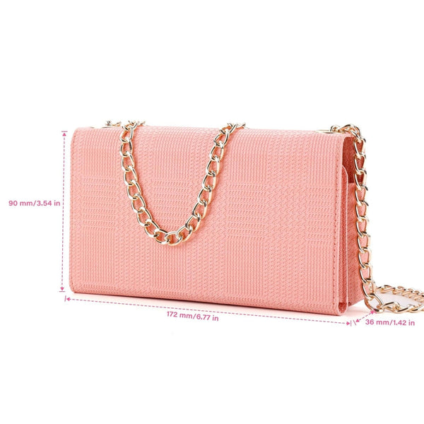 Leather Crossbody Bag With Rfid Protection 20 X 10 3.5Cm Pink Women's Bags & Handbags