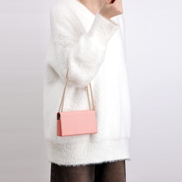 Leather Crossbody Bag With Rfid Protection 20 X 10 3.5Cm Pink Women's Bags & Handbags