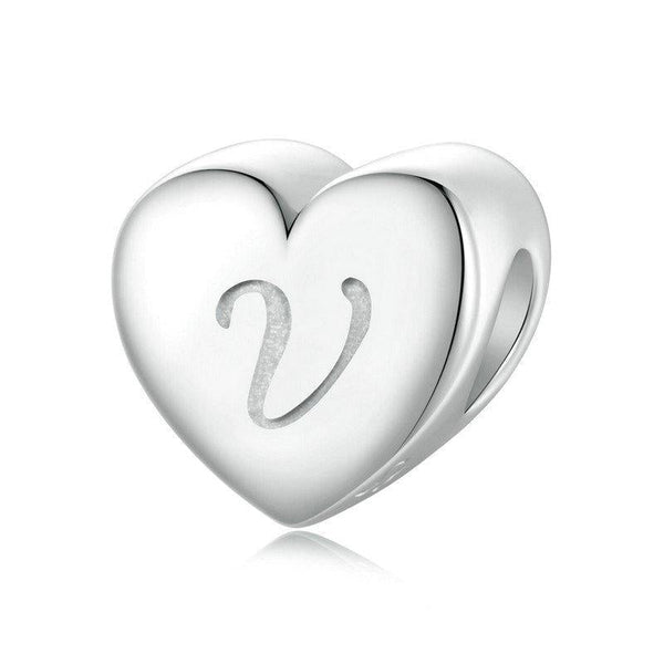 925 Sterling Silver Platinum Plated Love Letters Diy Beads In O Charms & Pendants