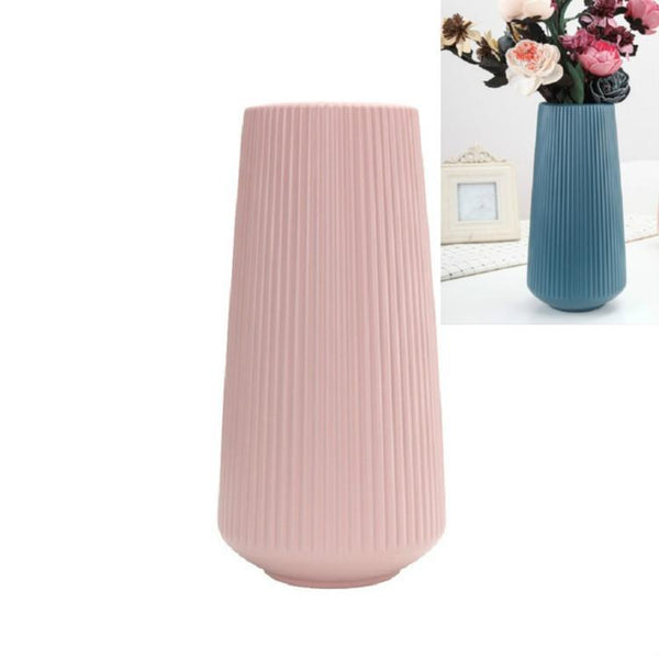 Versatile Plastic Flower Vase For Dry And Wet Arrangements Pink Vases