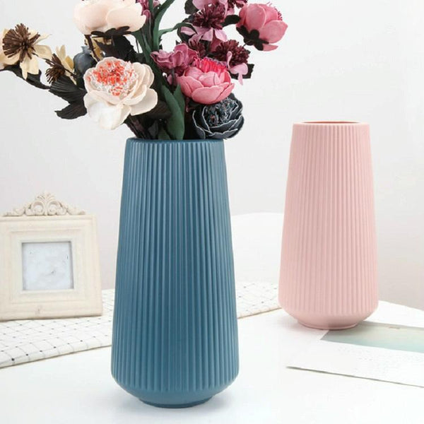 Versatile Plastic Flower Vase For Dry And Wet Arrangements Pink Vases