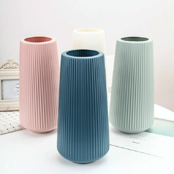 Versatile Plastic Flower Vase For Dry And Wet Arrangements Pink Vases