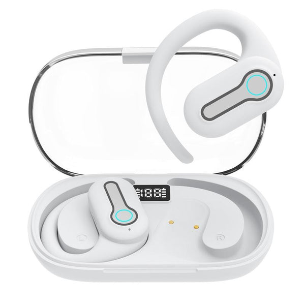 Wireless Stereo Earphones With Charging Case Hanging Design White Earbuds