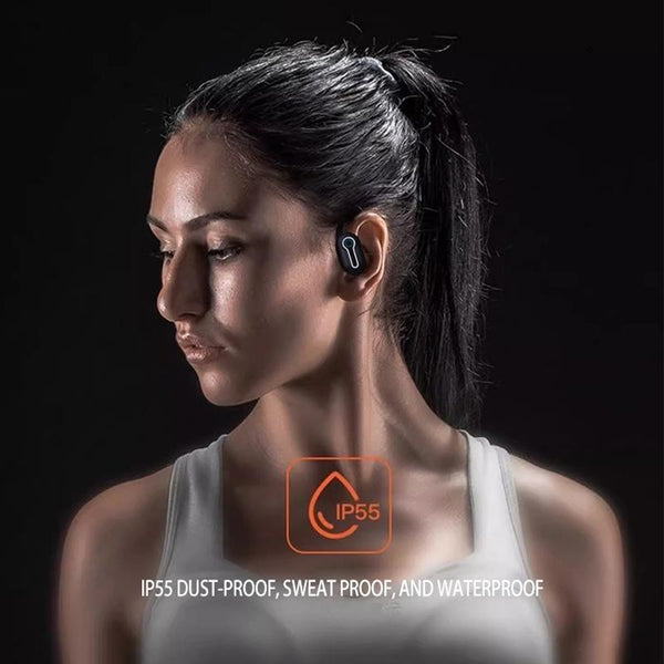 Wireless Stereo Earphones With Charging Case Hanging Design White Earbuds