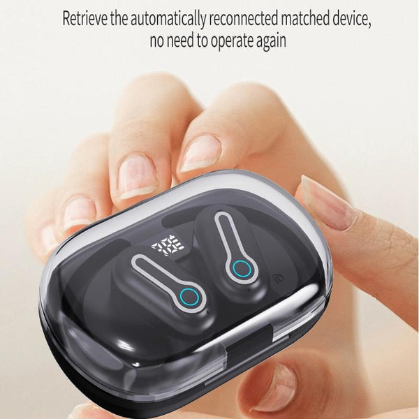 Wireless Stereo Earphones With Charging Case Hanging Design White Earbuds