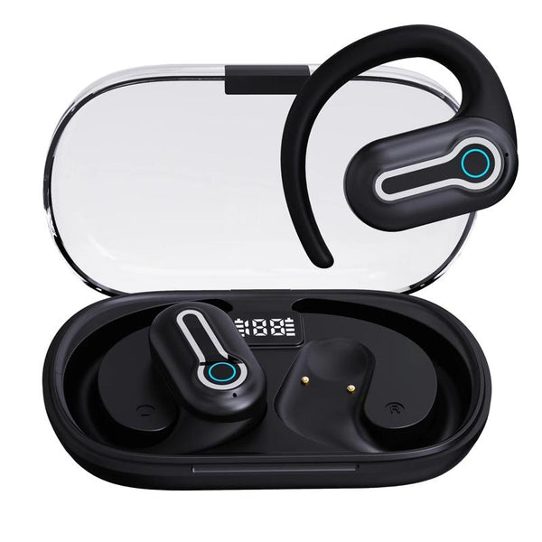 Wireless Stereo Earphones With Charging Case Hanging Design White Earbuds