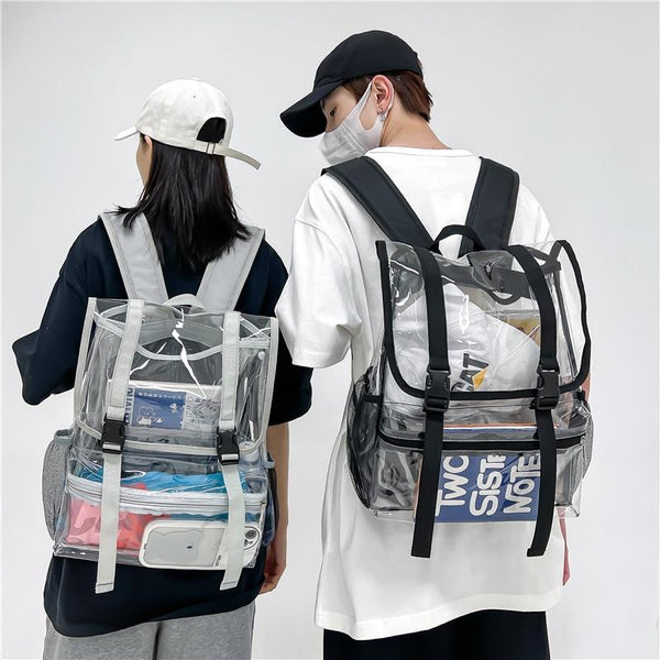 Waterproof Travel Backpack Pvc Material Black Backpacks