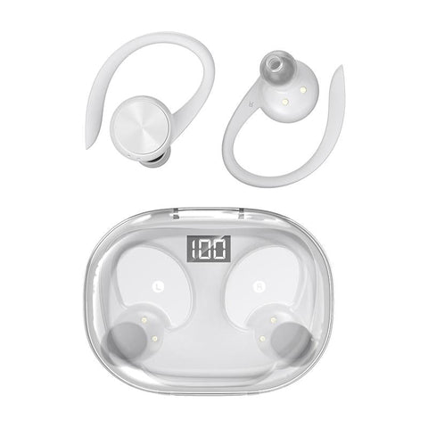 Wireless Earphones With Digital Display And Charging Case White Earbuds