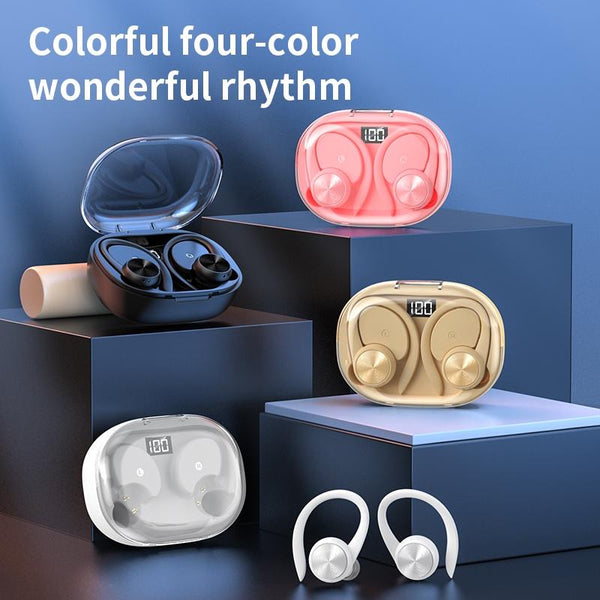 Wireless Earphones With Digital Display And Charging Case White Earbuds