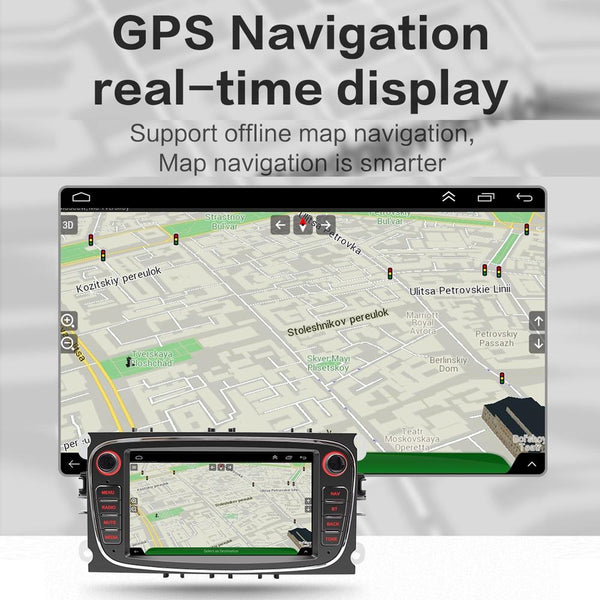 7 Inch Android Navigation Radio For Ford Focus Bluetooth Rds 1 + 32G Silver 1 + 32G Car Audio In Dash Units