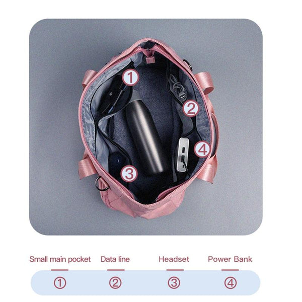 Sports Usb Shoulder Bag Compact And Versatile Pink Gym Bags