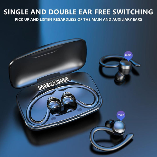 Tws Ear Mounted Led Digital Display Noise Reduction Bluetooth Earphones With Power Bank Function Earbuds