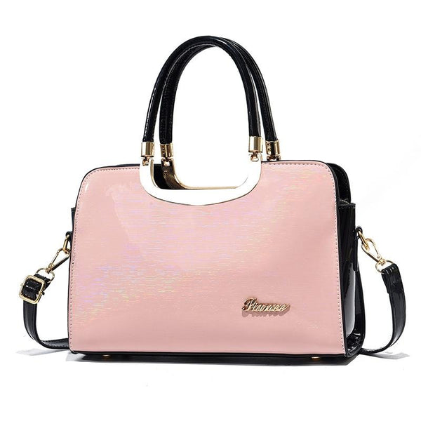 Large Capacity Leather Commuter Handbag Bright Khaki Bags