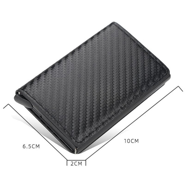 Rfid Protected Plaid Leather Wallet With Automatic Card Ejector Blue Wallets