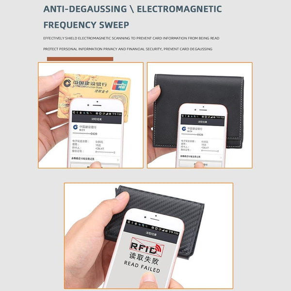 Rfid Protected Plaid Leather Wallet With Automatic Card Ejector Blue Wallets