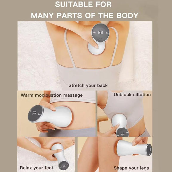 9 Speed Electric Hot Compress Massager For Whole Body Gua Sha Black Massagers
