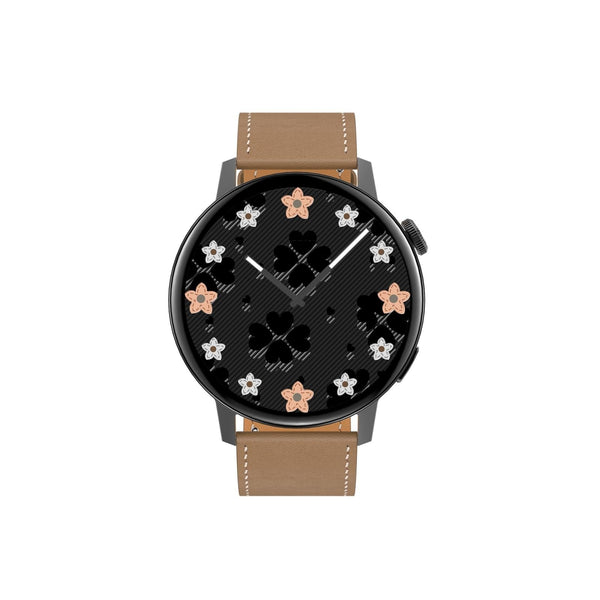 Smart Leather Watch With Colour Screen Silver Smart Watches