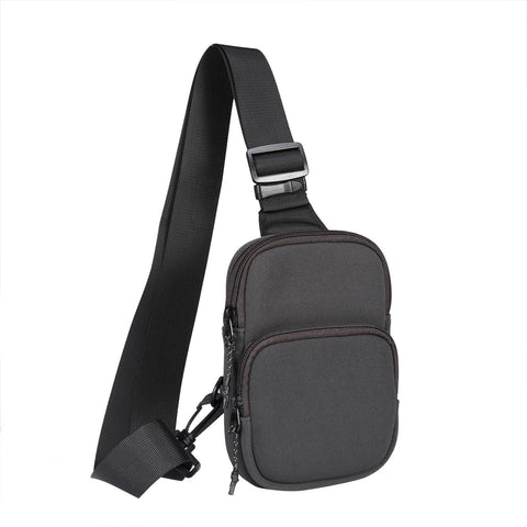 Universal Nylon Chest Bag For 5.5 Inch 7.2 Phones Fashionable Functional Grey Bags