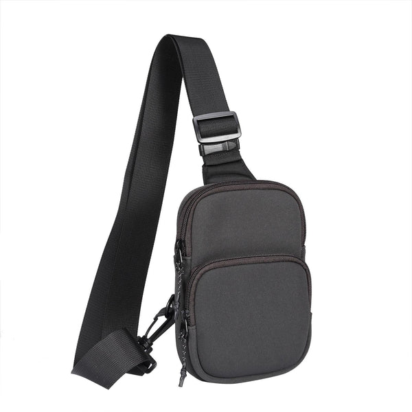 Universal Nylon Chest Bag For 5.5 Inch 7.2 Phones Fashionable Functional Grey Bags