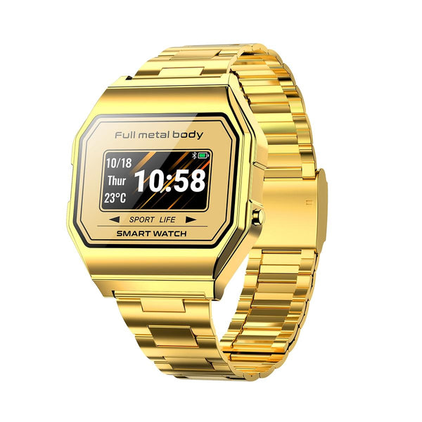 Waterproof Steel Smart Watch With Colour Screen Gold Smart Watches
