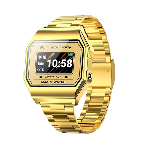 Waterproof Steel Smart Watch With Colour Screen Gold Smart Watches