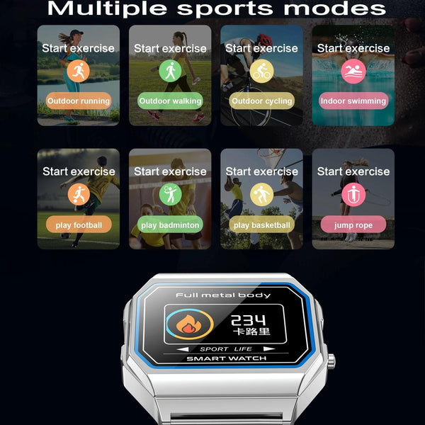 Waterproof Steel Smart Watch With Colour Screen Gold Smart Watches