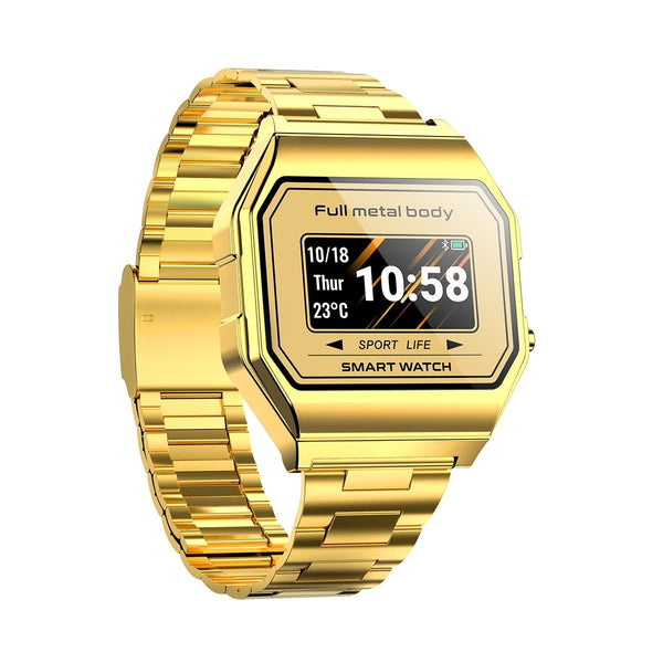 Waterproof Steel Smart Watch With Colour Screen Gold Smart Watches