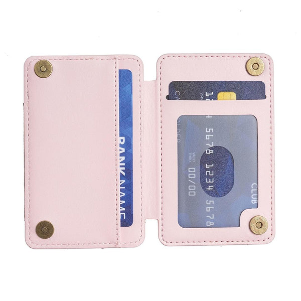 Parallel Deals Rhombus Pattern Card Bag Back Sticker For Mobile Phones Pink Cases Covers & Skins
