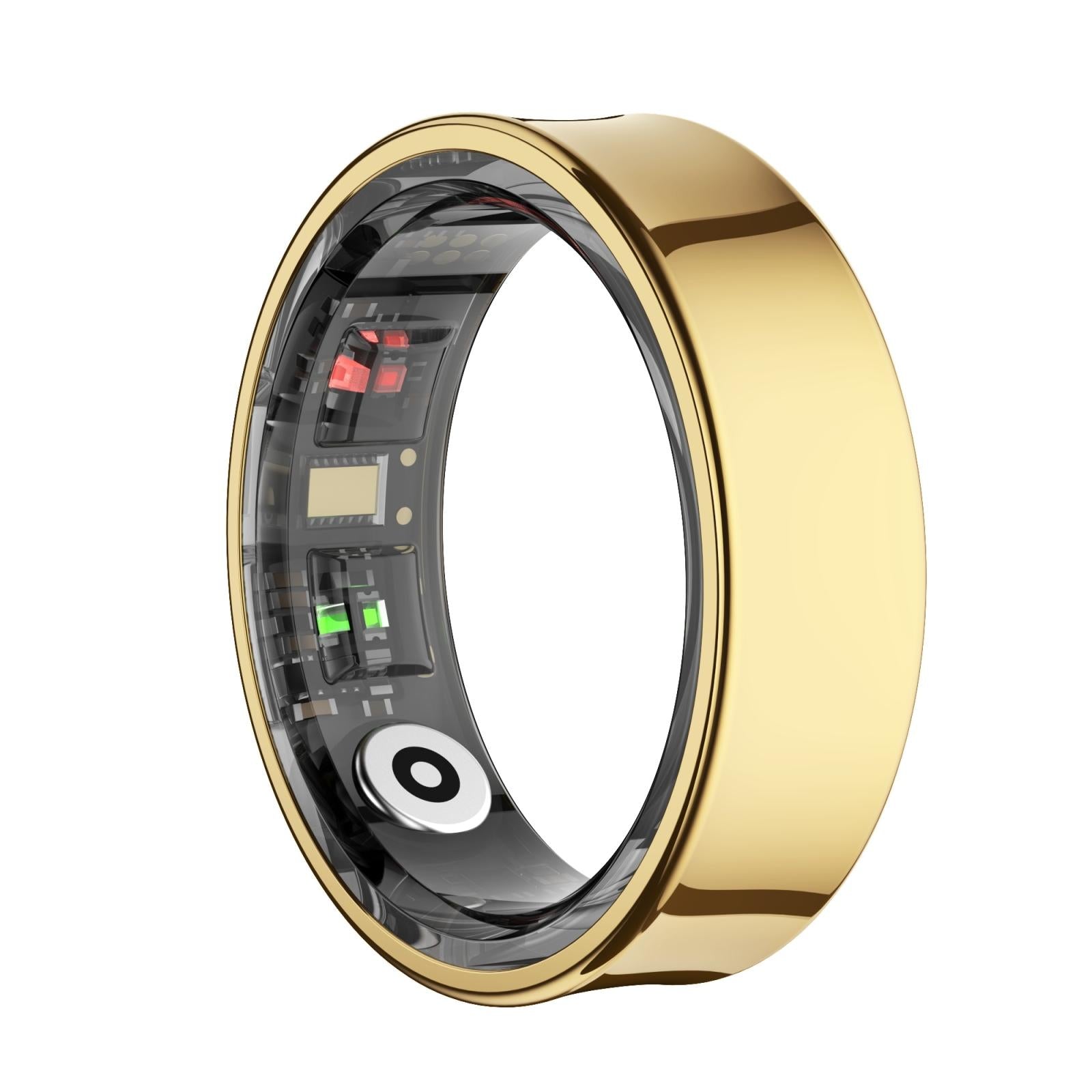 Smart Ring With Heart Rate Blood Oxygen Sleep Monitoring & Sports Modes Size 8 Gold Activity Trackers
