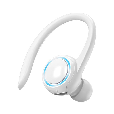 Wireless Hanging Ear Sports Earphone With True Sound White Earbuds