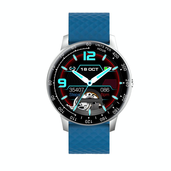1.75 Inch Hd Round Screen Silicone Strap Smart Sports Watch Lake Blue Watch Bands