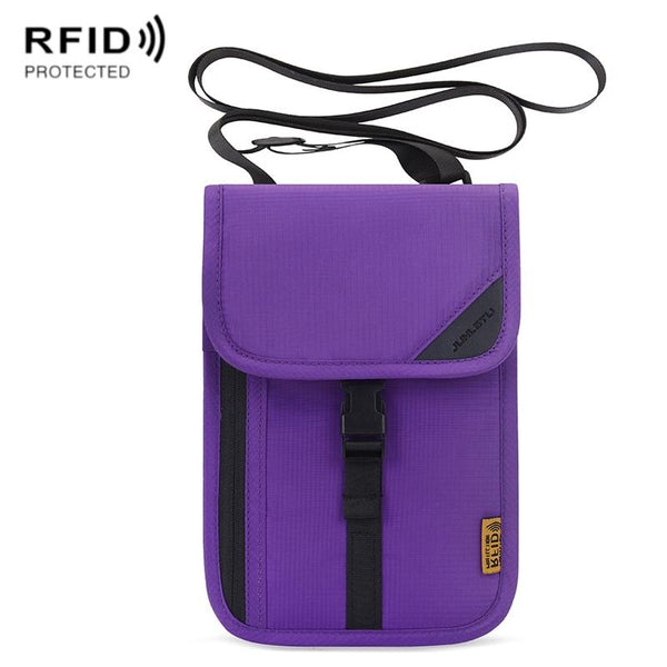 Neck Strap Rfid Passport Bag For Travel Purple Pet Transport