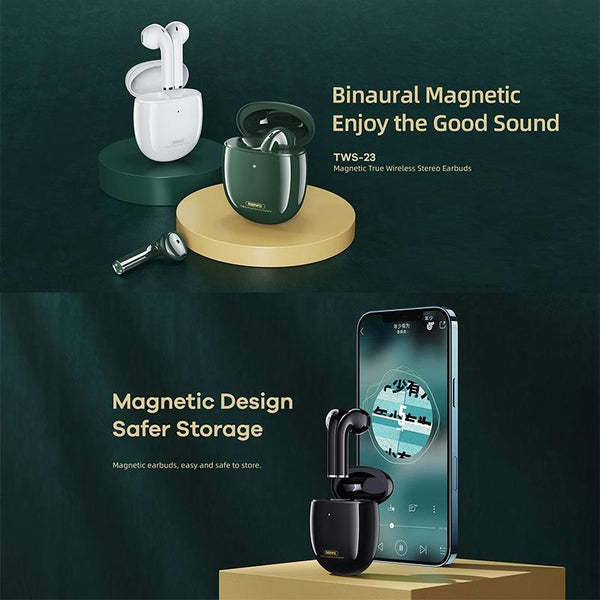 True Wireless Stereo Bluetooth 5.0 Earphones Magnetic Black Earbuds