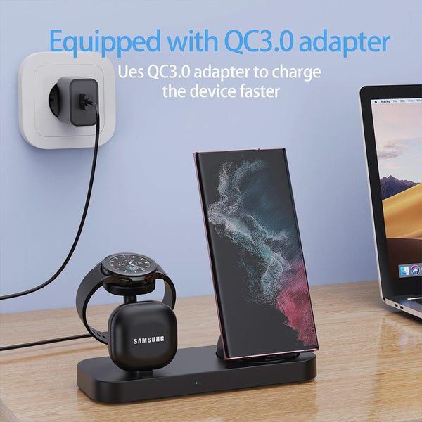 4 In 1 Type C Charging Stand For Samsung Watch And Galaxy Buds Black Chargers & Docking Stations