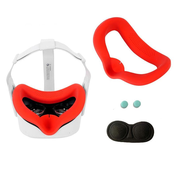 Silicone Vr Eye Mask Lens Cover Set For Oculus Quest 2 Black Smartphone Vr Headsets