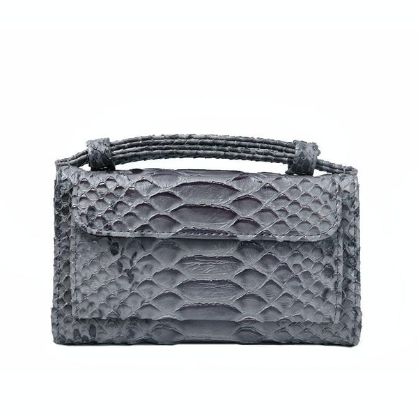 Chain Crossbody Bag With Snake Texture Print 6 Two Colour Purple Bags